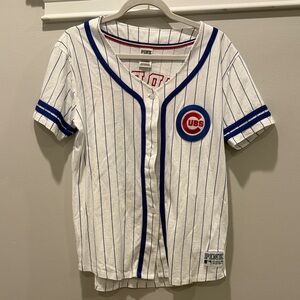 PINK Victoria's Secret White and Blue Cubs Jersey